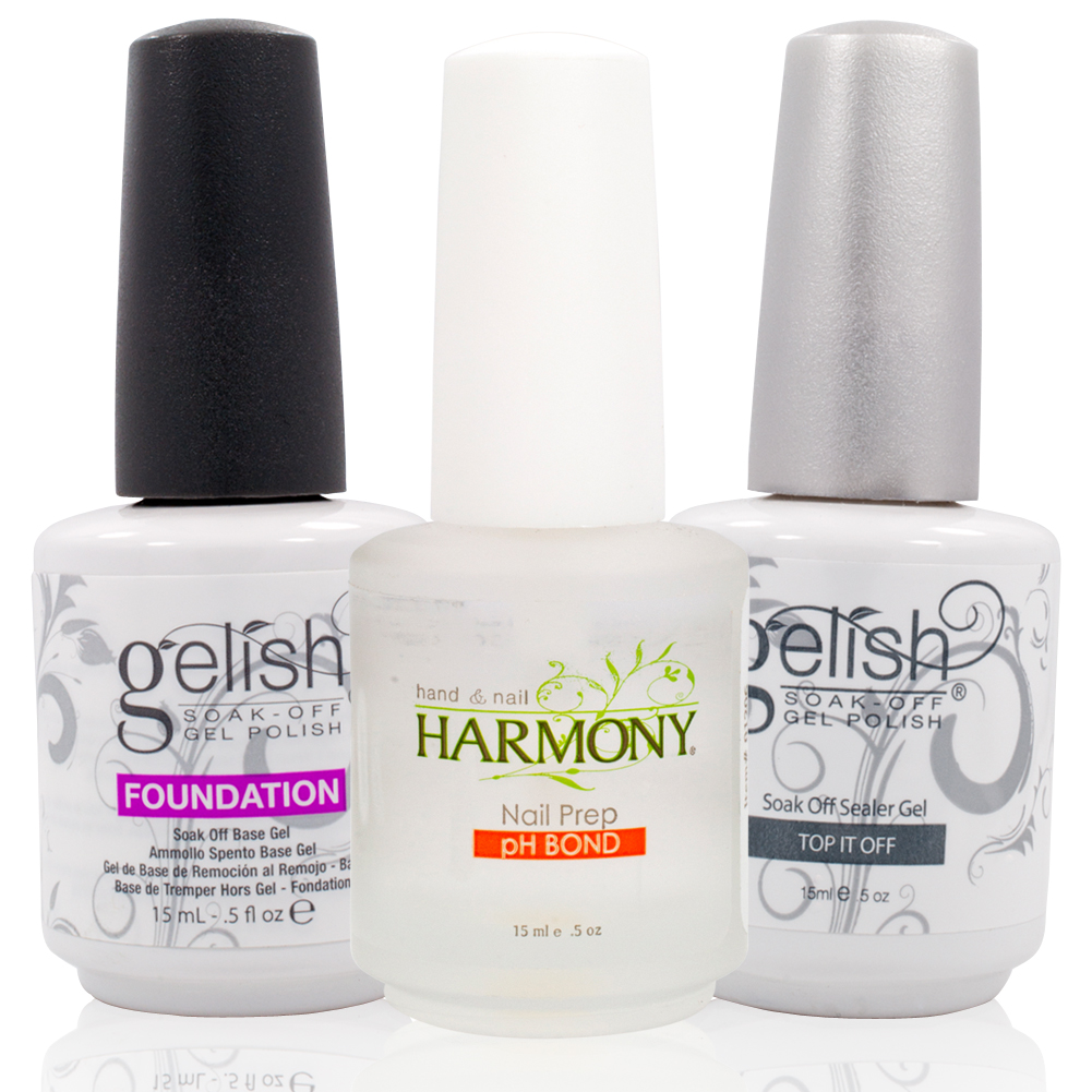 Gelish Base Top Coat Gel Harmony Nail Salon UV Manicure Polish pH Bond